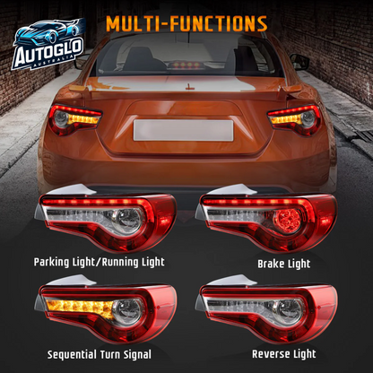 VLAND Full LED Tail Lights for Toyota 86 GT86 2012-2020 Subaru BRZ 2013-2020 w/ Sequential Turn Signals