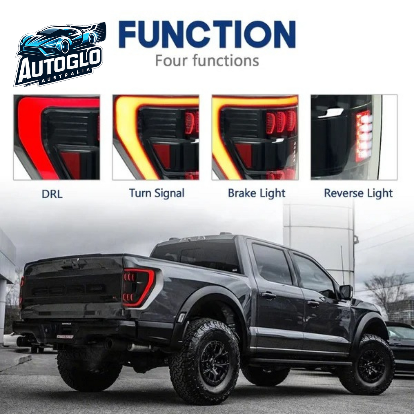 Autoglo Australia LED Tail Lights for Ford F150 XLT 2021 2022 2023