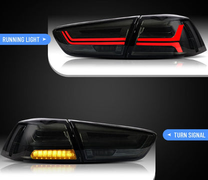 VLAND Smoked LED Tail lights For 2008-2017 Mitsubishi Lancer EVO Sedan Rear Lamp