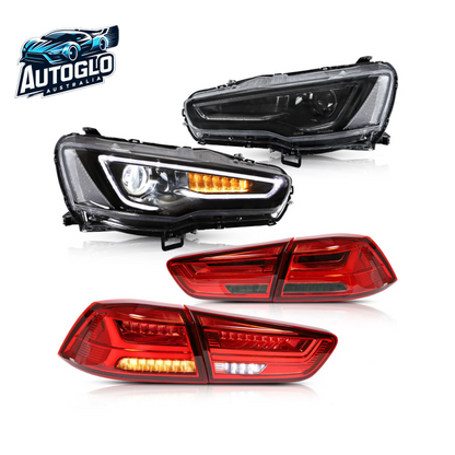 VLAND Dual Beam Projector Headlights and Taillights for Mitsubishi Lancer  2008-2018
