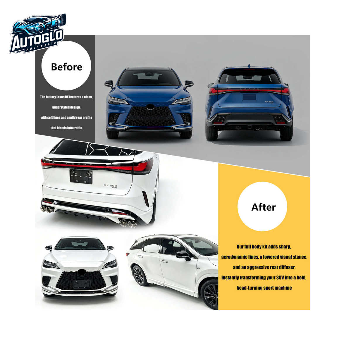 Autoglo Australia Lexus RX350/RX450/RX500 2023–2026 F Sport Carbon Body Kit