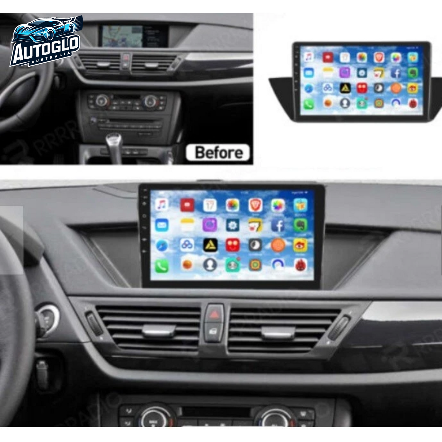 Autoglo Australia 9" (2G+32G) GPS BT WiFi CARPLAY ANDROID 13 Stereo For BMW X1 (2009-15)