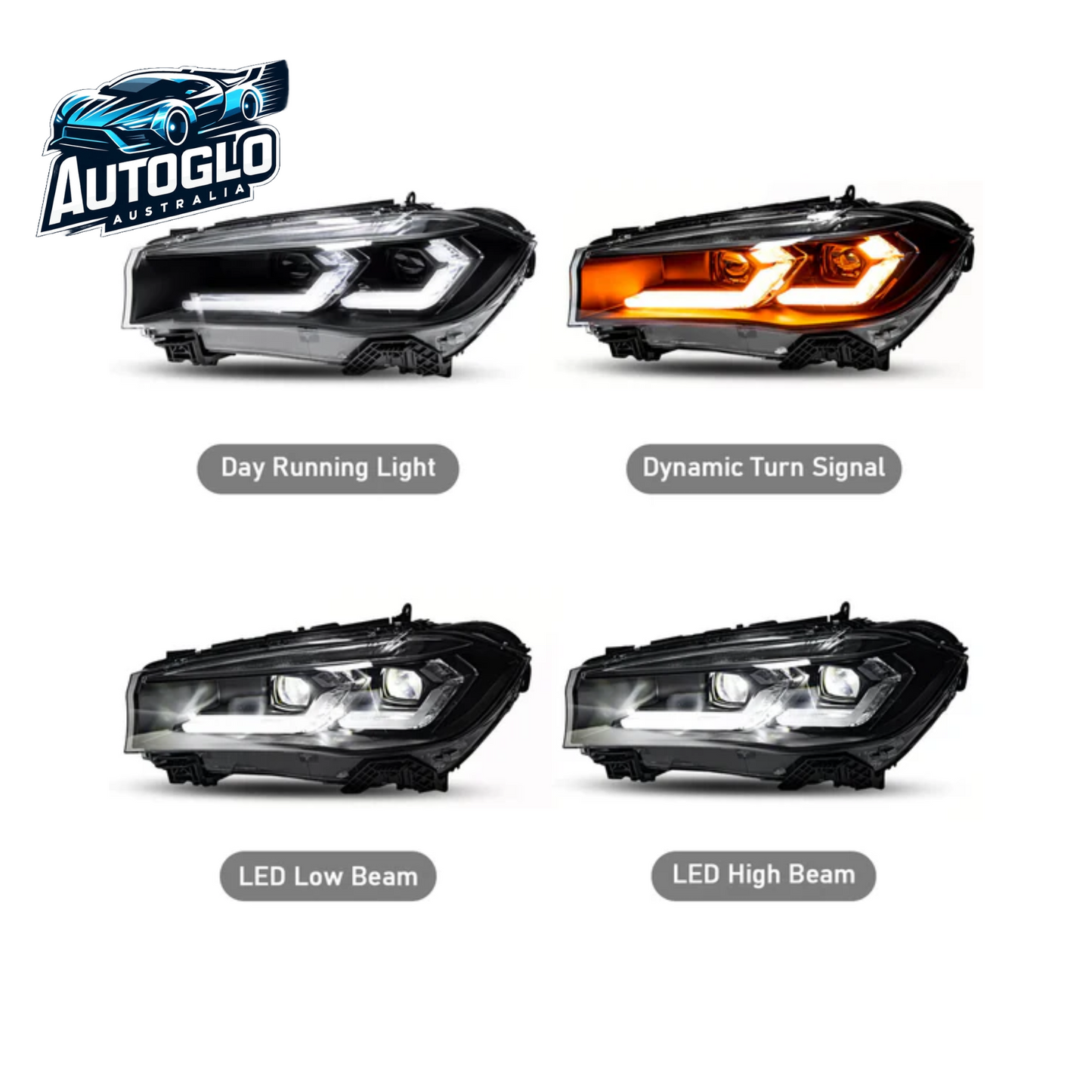 Autoglo Australia 2014-2018 LED Headlights For BMW X5 F15 X6 F16
