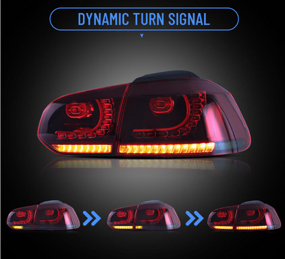 VLAND RED SMOKE LED Tail Lights for 2008-2014 VW GOLF 6 MK6 GTI 2012-2013 Golf R