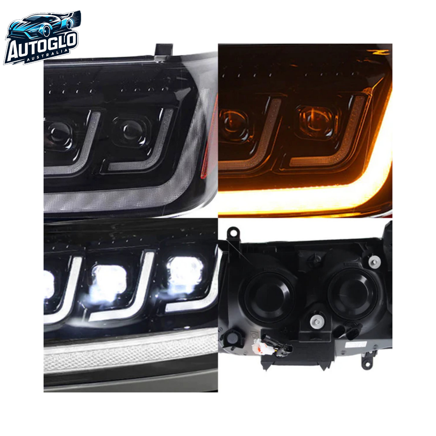 Autoglo Australia LED Headlights For Toyota Land Cruiser (J100) 1998-2007 Start UP Animation With Sequential Turn Signal