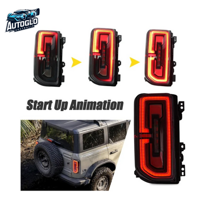 Autoglo Australia LED Tail Lights For Ford Bronco 6th Gen 2021-2024 Sequential Rear Lamps