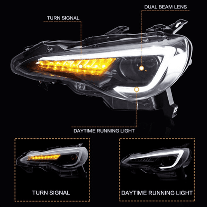 "Sequential LED indicators, Subaru BRZ lighting detail"