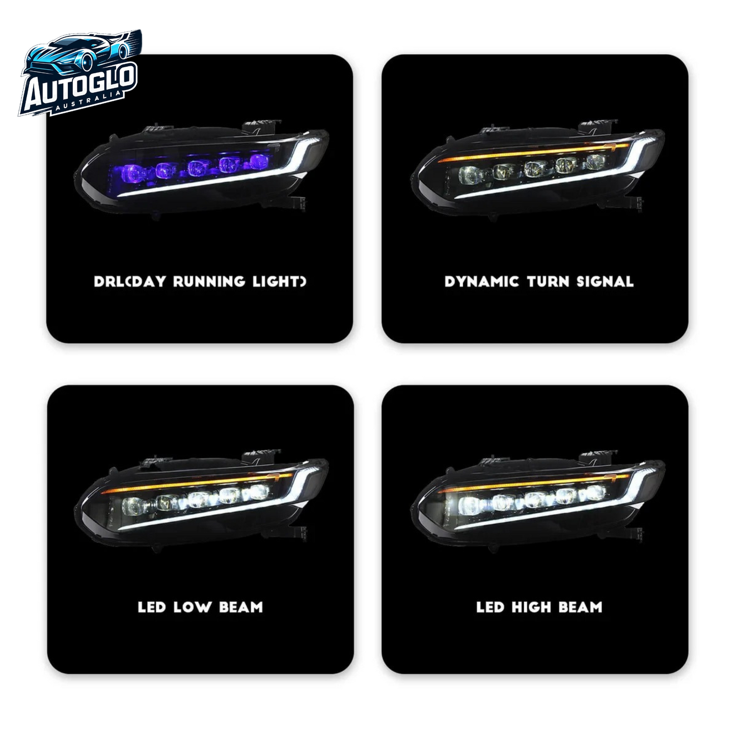 Autoglo Australia Brand New Full LED Headlights For 2018-2022 Honda Accord