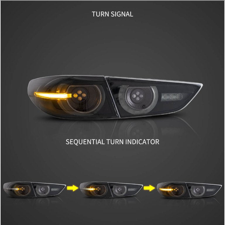 VLAND LED TailLights Smoke Lens Rear Lamps For 2019 2020 2021 Mazda3 Axela Sedan