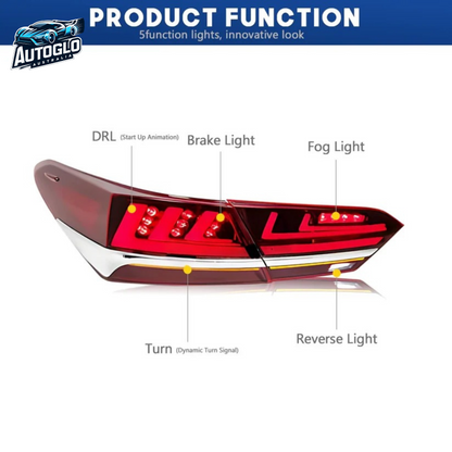 Autoglo Australia Taillights Fit/For Toyota Camry 2018-2024 With silver strip