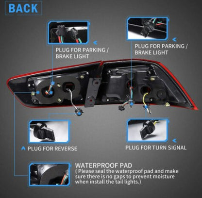 Red LED Tail Lights For 2008-18 Mitsubishi Lancer EVO Sedan W/Sequential Signal