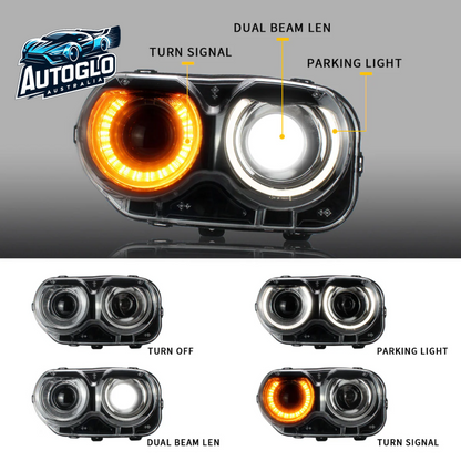 VLAND Dual Beam/RGB LED Headlights For Dodge Challenger 2015-2019