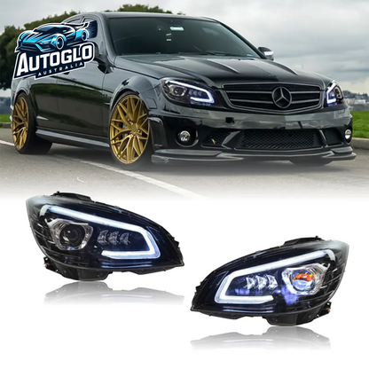 Autoglo Australia LED Headlights for 2007-2014 Mercedes Benz W204