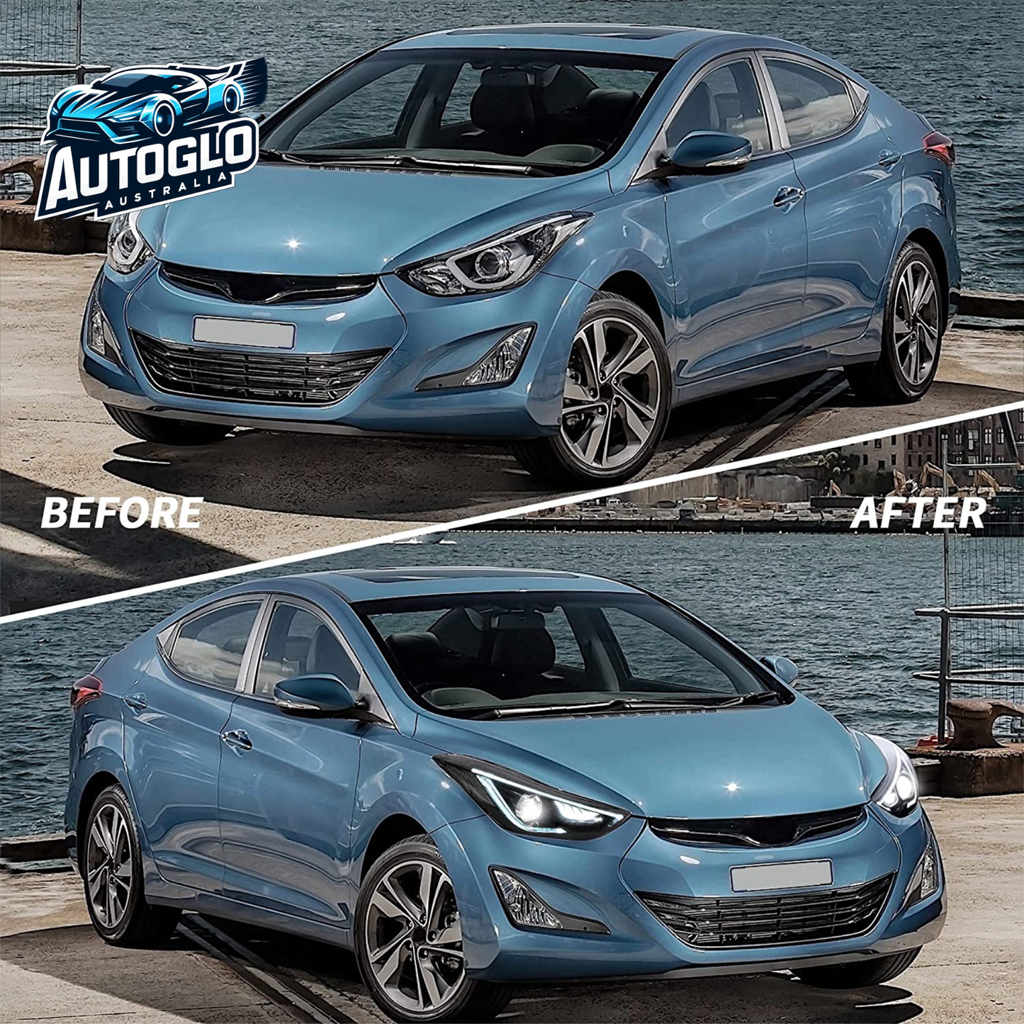 VLAND LED Projector Headlights  Fit for 2012-2015 Hyundai Elantra【Avante MD】