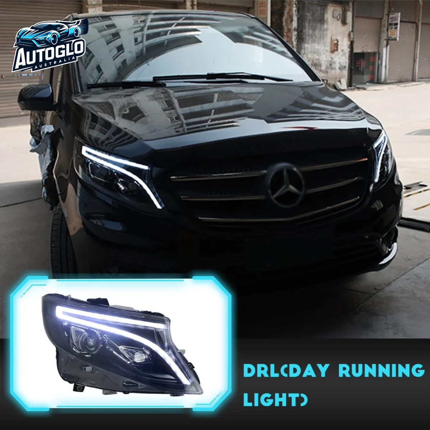Autoglo Australia  Brand New Led Headlights For 2014-20200 Mercedes-Benz Vito