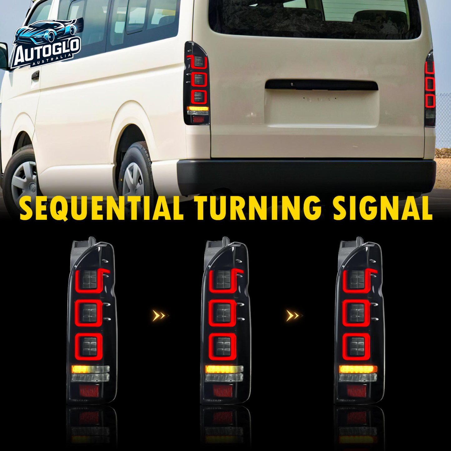 Autoglo Australia Toyota Hiace 2005–2018 LED Rear Tail Lights