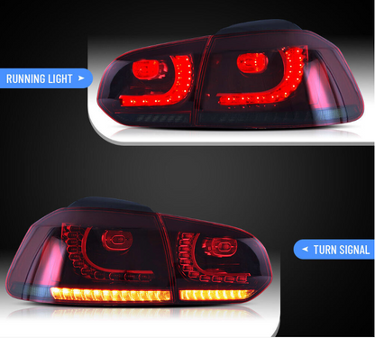 VLAND RED SMOKE LED Tail Lights for 2008-2014 VW GOLF 6 MK6 GTI 2012-2013 Golf R