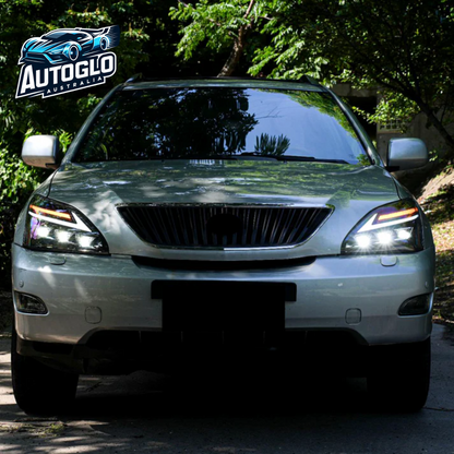 Autoglo Australia LED Headlights For Lexus RX330 RX350 RX400h 2003-2009 Start UP Animation High Quality Continuous Front lights