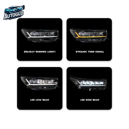 Autoglo Australia LED Headlights For Toyota Highlander Start UP Animation 2016 2017 2018 2019