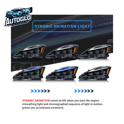 VLAND LED Projector Headlights For Lexus IS250/IS250C IS350/IS350C IS220d ISF 2006-2013 With Blue Breathing Animation