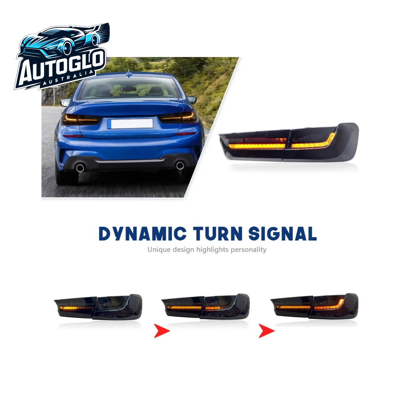 Autoglo Australia 3 Series Rear Lamps For BMW G20 Sedan M340i 330e 330i M 325Li G80 M3 G28 2019 2020 2021 LED Tail Lights