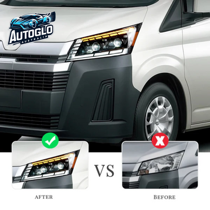 Autoglo Australia Full LED Headlights for Toyota Hiace 2019-2023 Start UP Animation