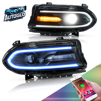 VLAND RGB Projector Headlights for Dodge Charger 2015-UP