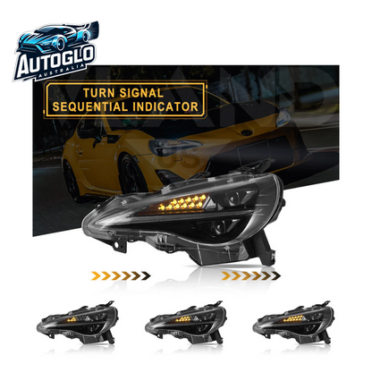 VLAND LED Headlights Blue DRL For 12-21 Toyota 86 Subaru BRZ Projector Headlamps