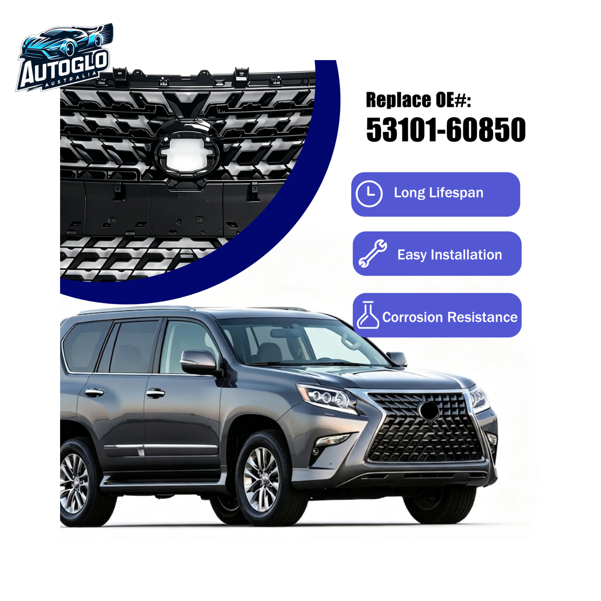 Autoglo Australia Lexus GX460 2014–2022 Black Edition Front Grille