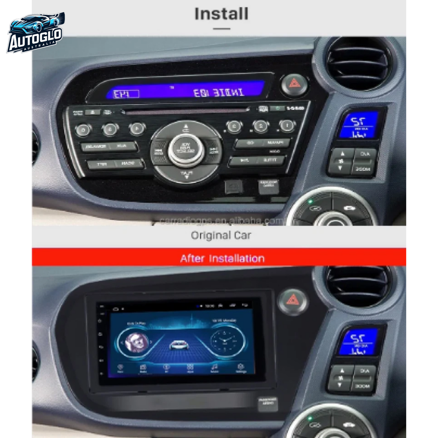 Autoglo Australia 9" (2G+32G) GPS BT WiFi CARPLAY ANDROID 13 Stereo For HONDA INSIGHT (2010-13)
