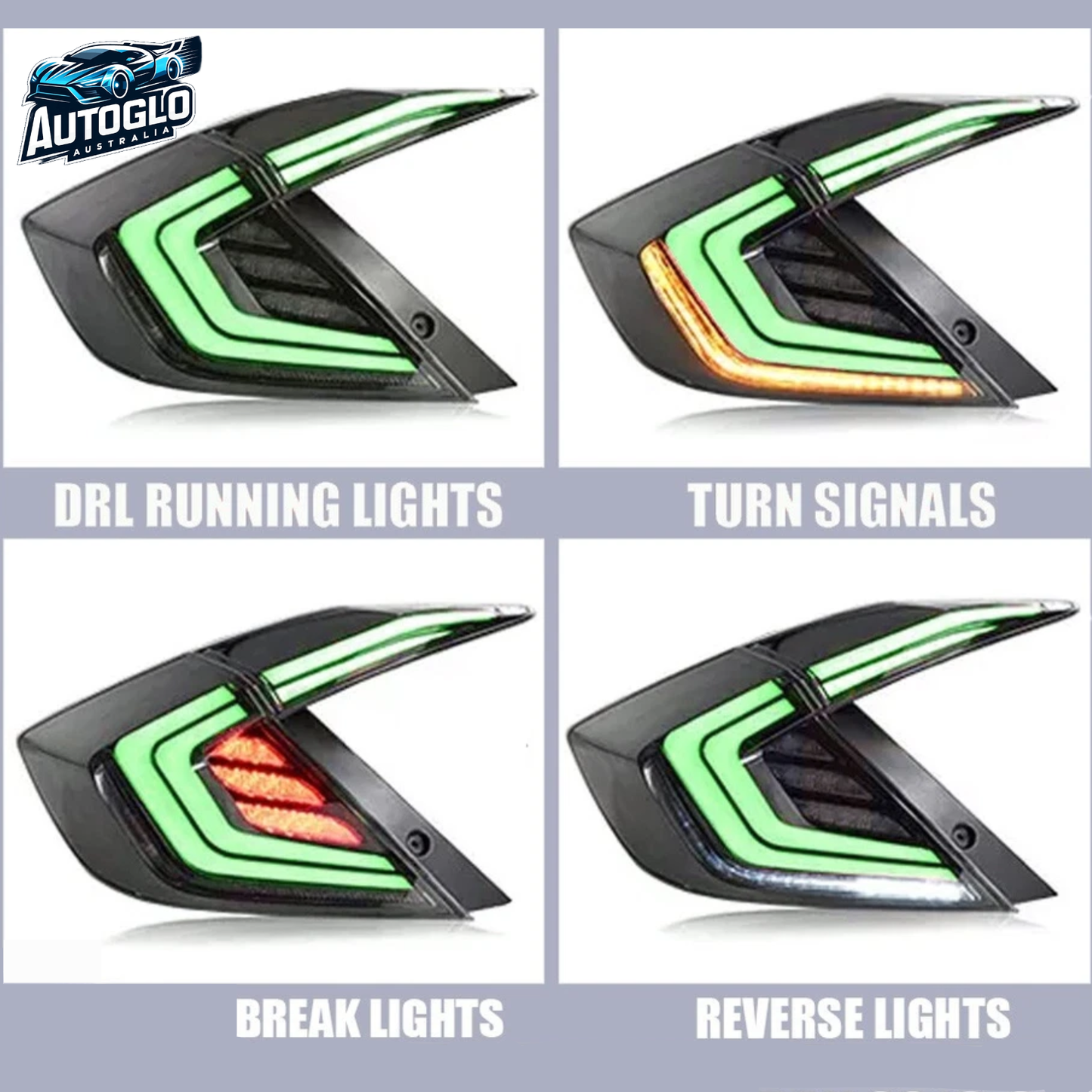 Autoglo Australia Honda Civic 10th Gen RGB Tail Lights 2016–2021