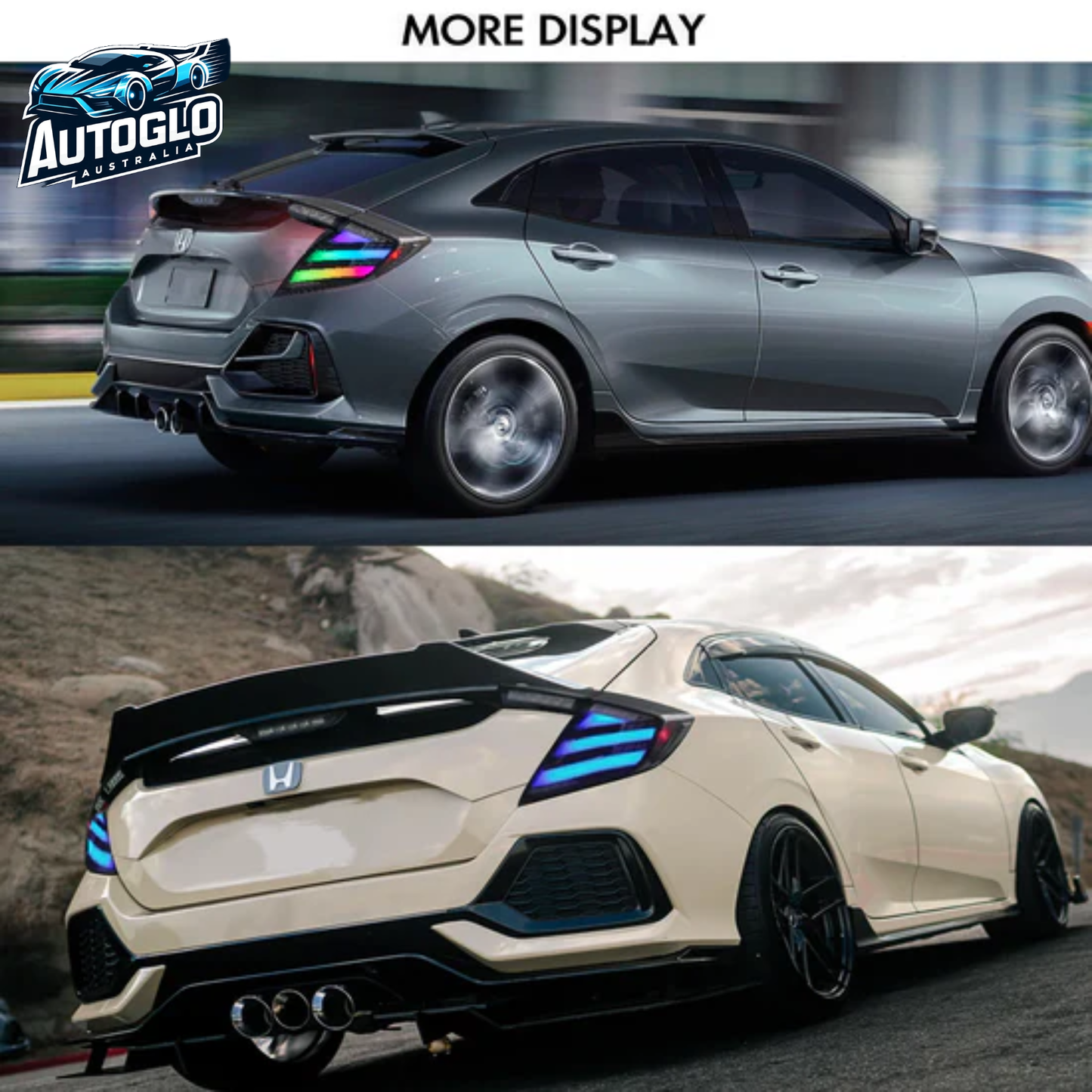 Autoglo Australia Honda Civic Hatchback 10th Gen RGB Tail Lights 2016–2021