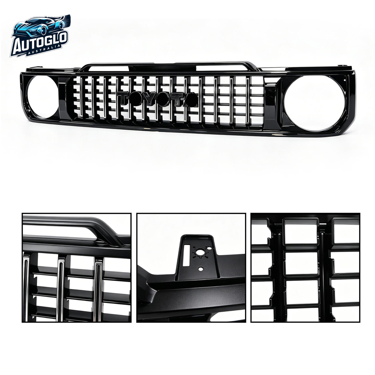 Autoglo Australia Toyota Land Cruiser LC76/LC79 2024–2026 Gloss Black ABS Grille