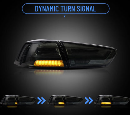 VLAND Smoked LED Tail lights For 2008-2017 Mitsubishi Lancer EVO Sedan Rear Lamp