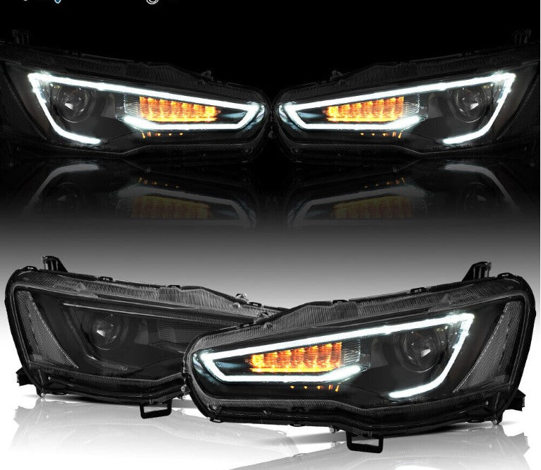 VLAND LED Projector Headlights + D2H LED Bulbs For 2008-2017 Mitsubishi Lancer