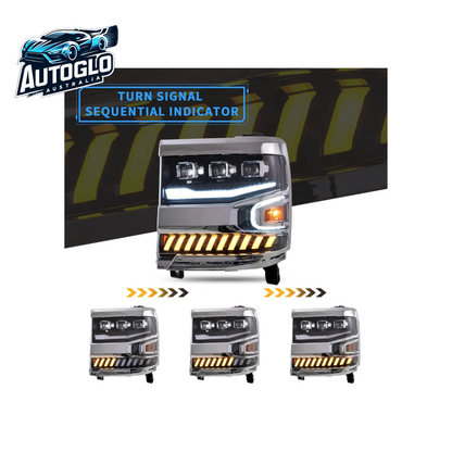 VLAND Projector LED Headlights For Chevy Silverado 1500 2016-2019