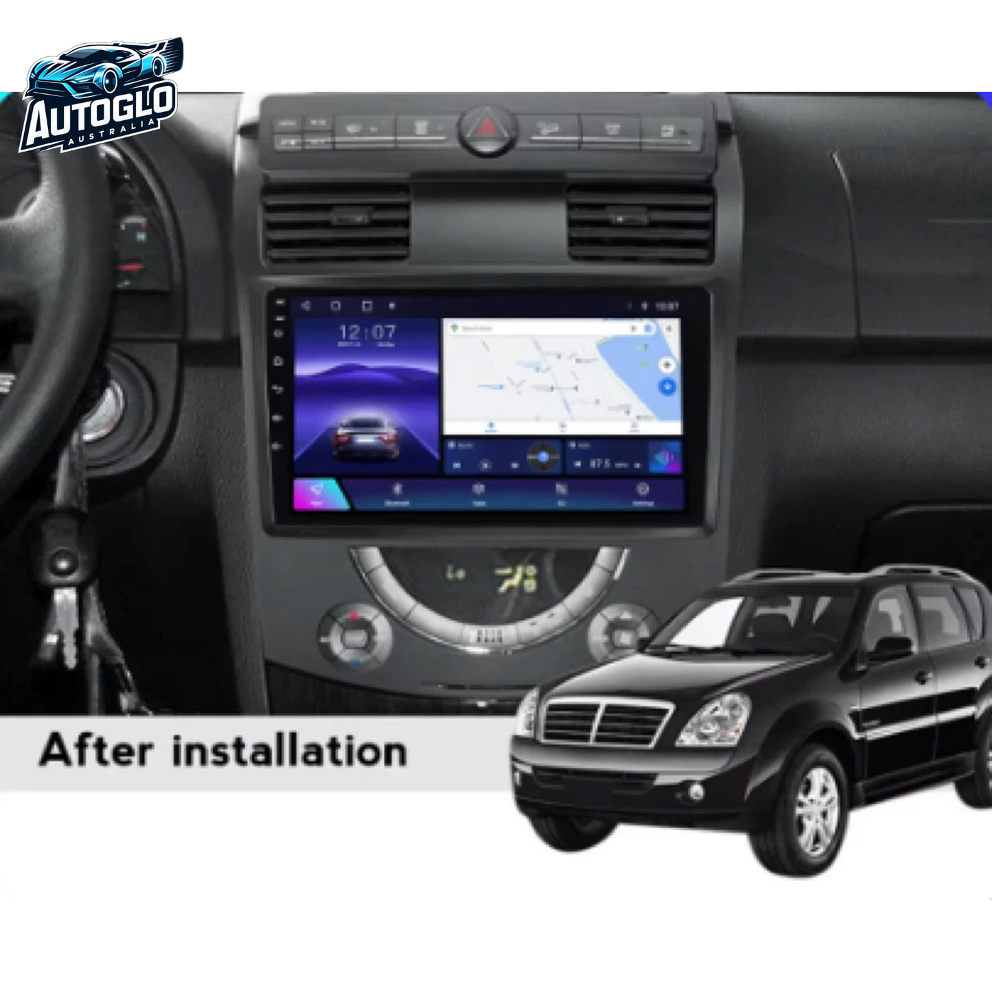 Autoglo Australia 9" Android Carplay BT GPS Stereo for SSANGYONG REXTON W 2GB+32G (2012-16)