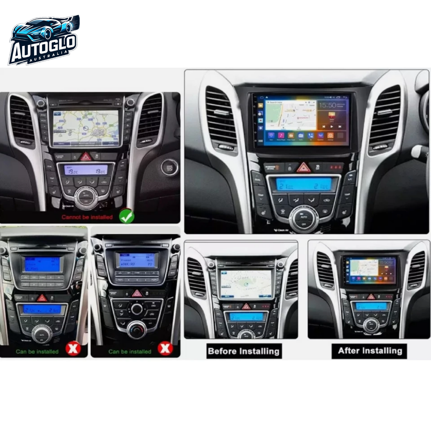 Autoglo Australia 9" Carplay Android GPS BT Stereo HD For Hyundai i30 GD (2012-2016) 2+32G