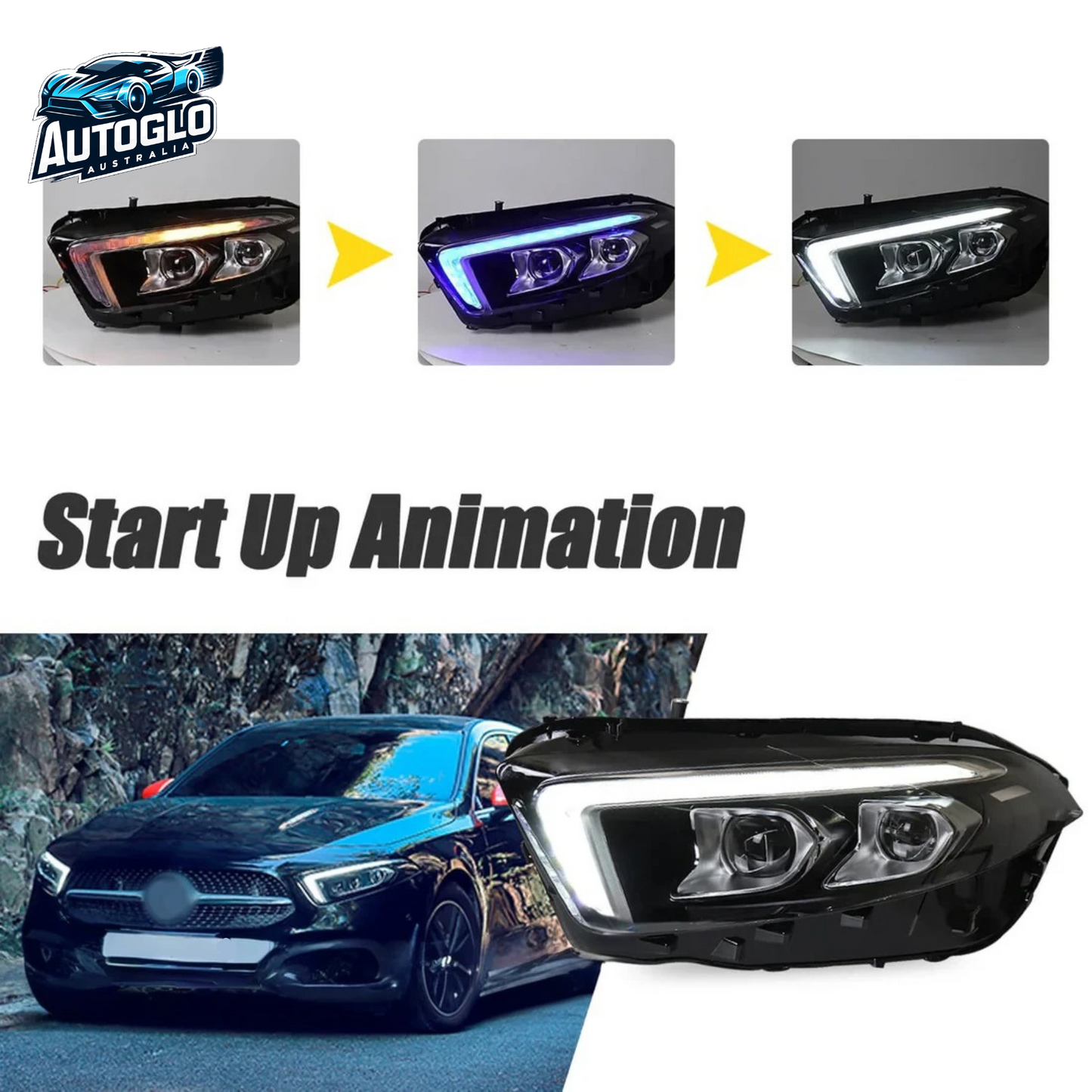 Autoglo Australia LED Headlights for 2018-2022 Mercedes A180