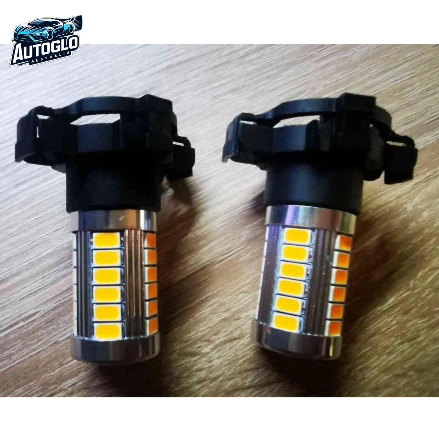 Autoglo Australia2PC Amber Yellow Error Free PY24W 5200s LED Bulbs Turn Signal for BMW Volvo