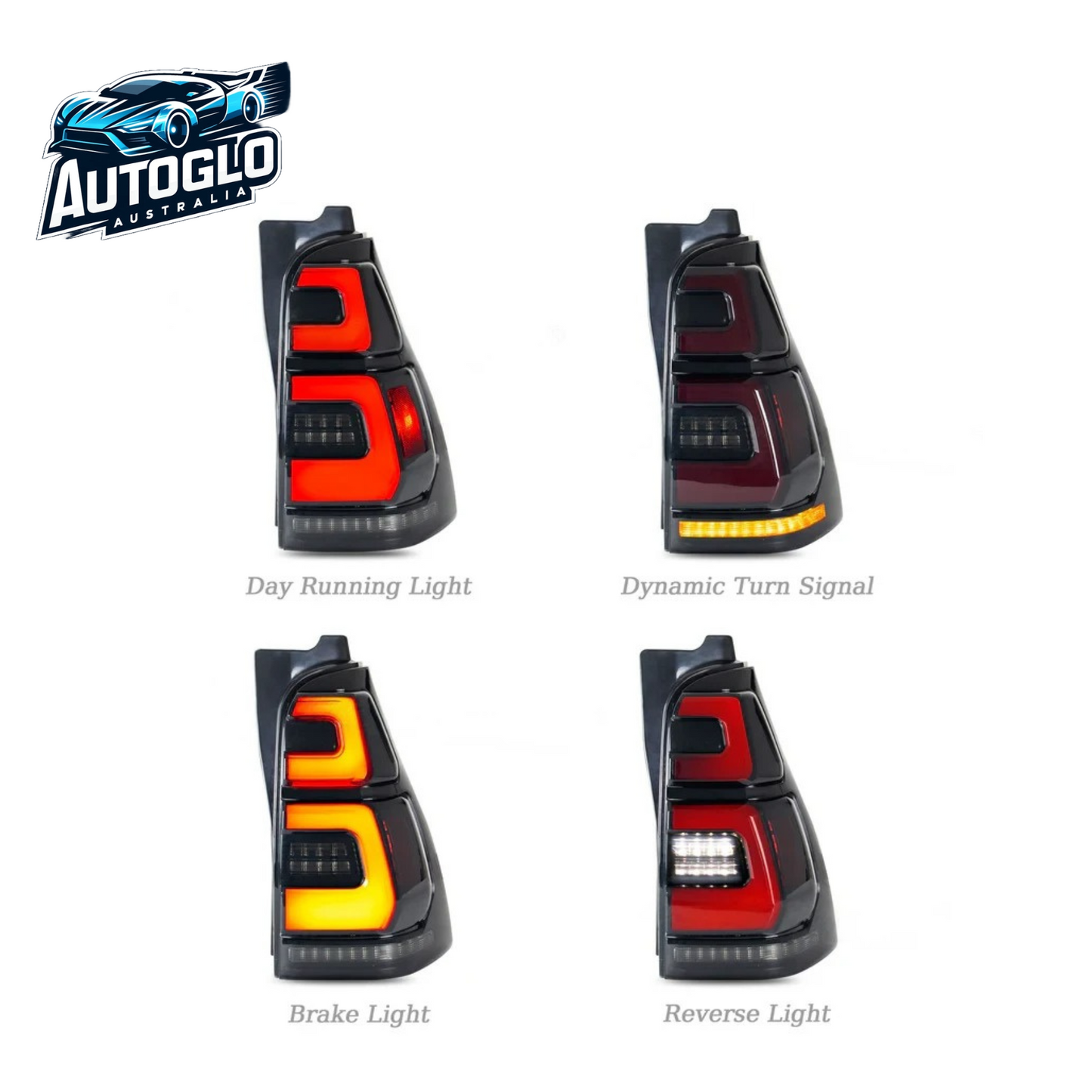 Autoglo Australia LED Tail Lights for Toyota 4Runner GEN 4 2003-2009 Start UP Animation New Brake