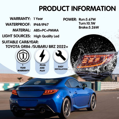 Package Contents: Pair of VLAND LED Tail Lights for Toyota GR86