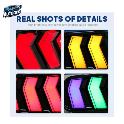 Autoglo Australia LED Tail Lights for Ford Mustang 2015-2023 DRL Animation 6 Kinds Mode Of Turn Signal Rear Lamp Plug And Play