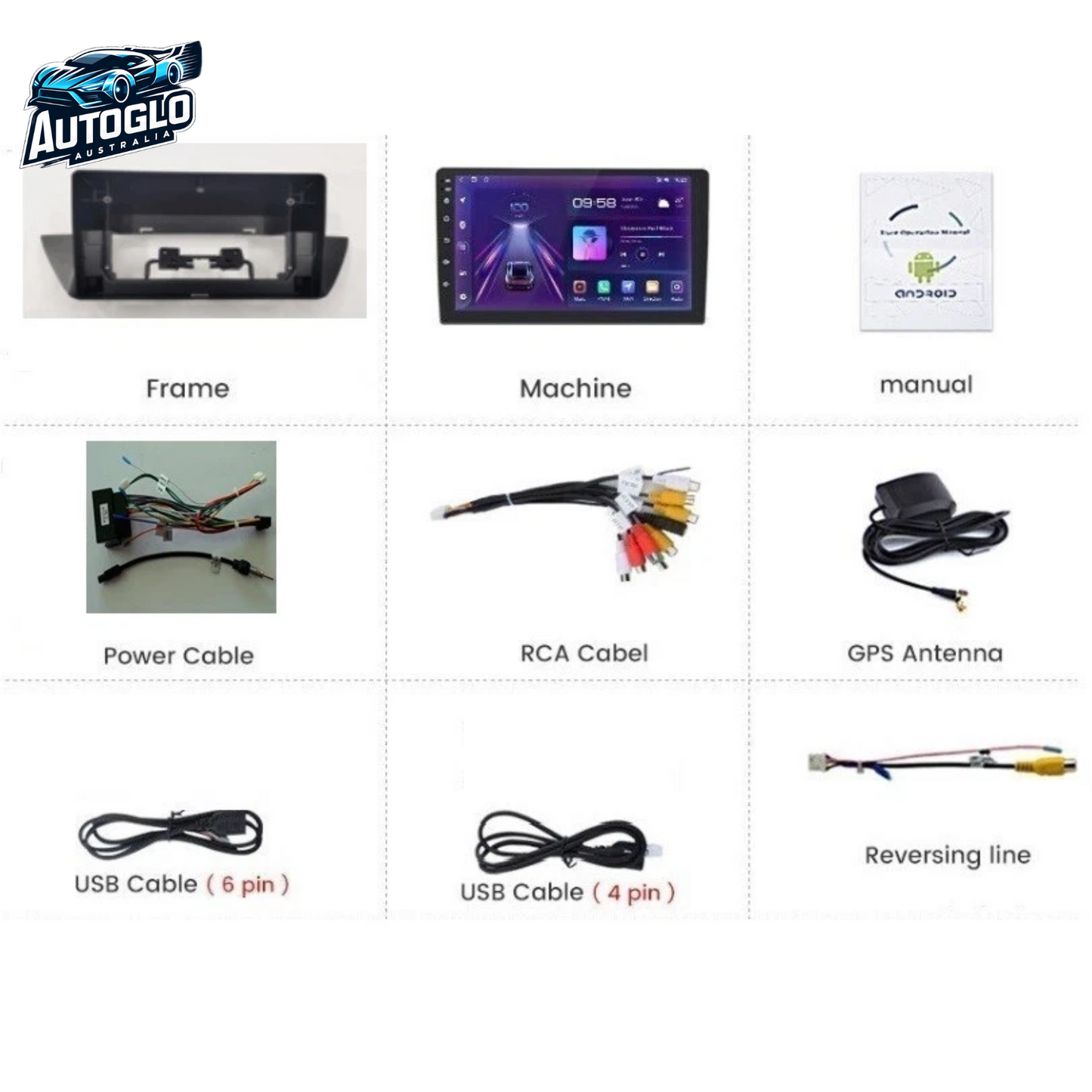 Autoglo Australia 9" (2G+32G) GPS BT WiFi CARPLAY ANDROID 13 Stereo For BMW X1 (2009-15)