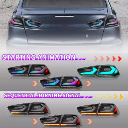 Autoglo Australia LED RGB Tail Lights for Mitsubishi Lancer 08-17 sedan Start Up Animation Rear Lights V2