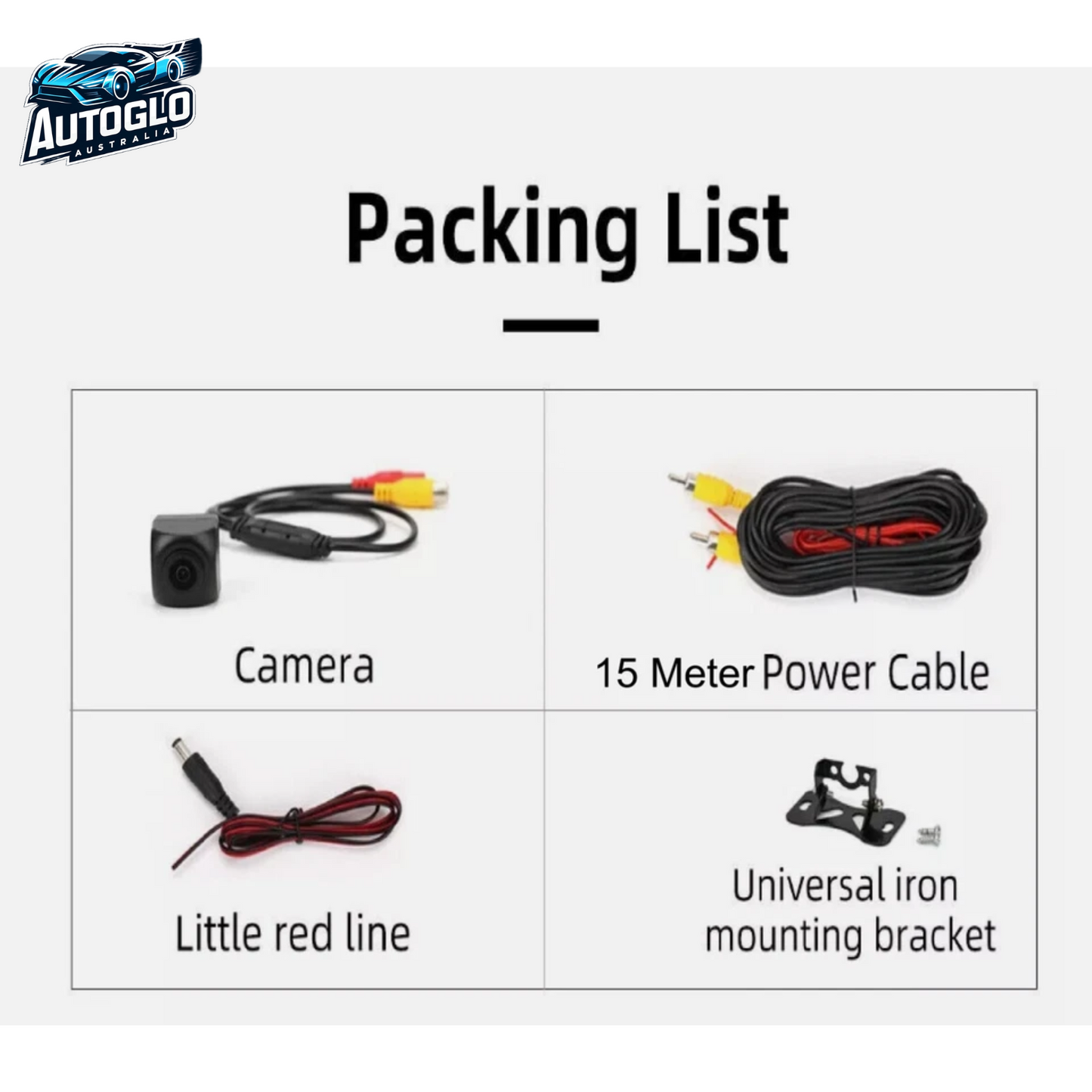 Autoglo Australia AHD HD 1080P 15M Reverse Car Rear View Backup Parking Camera Waterproof IR