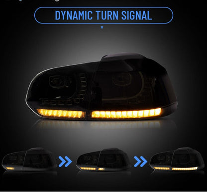 VLAND Smoked LED Tail Light For 2008-2014 Volkswagen Golf 6 MK6 GTI R Rear Lamps