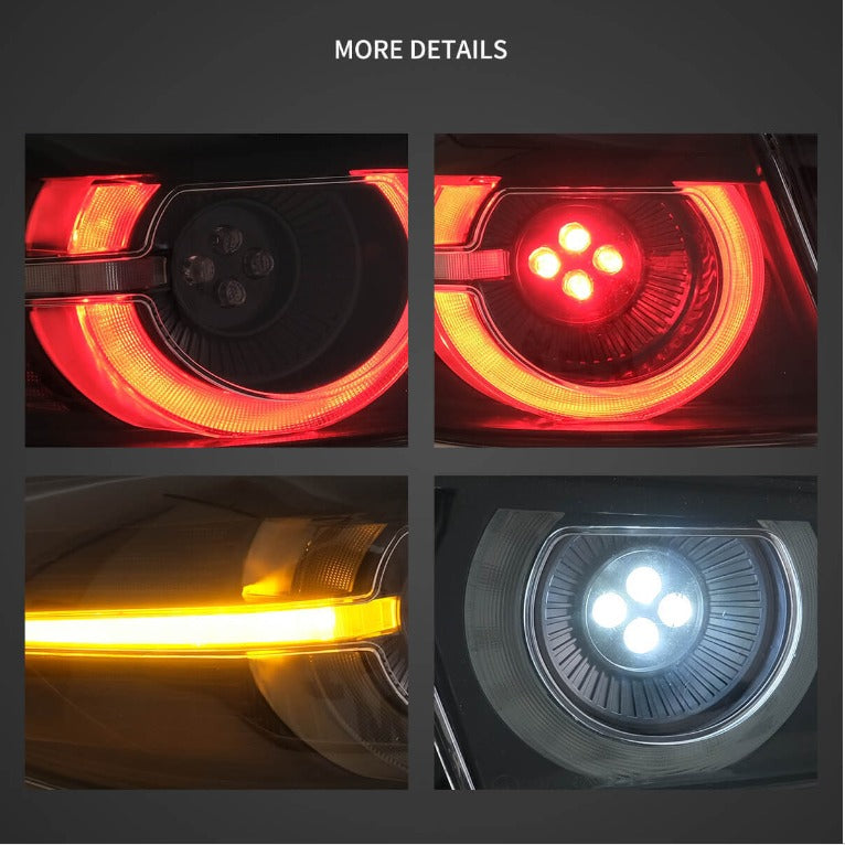 VLAND LED TailLights Smoke Lens Rear Lamps For 2019 2020 2021 Mazda3 Axela Sedan