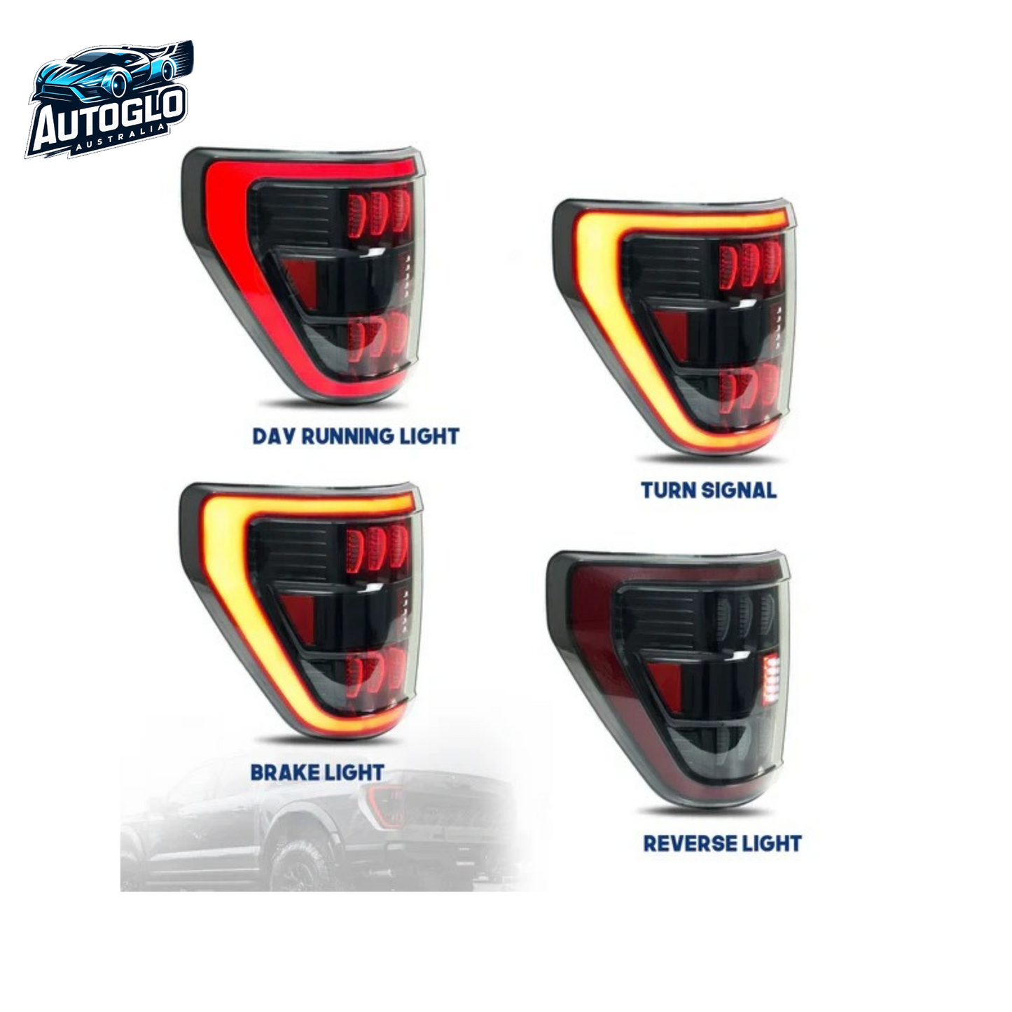 Autoglo Australia LED Tail Lights for Ford F150 XLT 2021 2022 2023