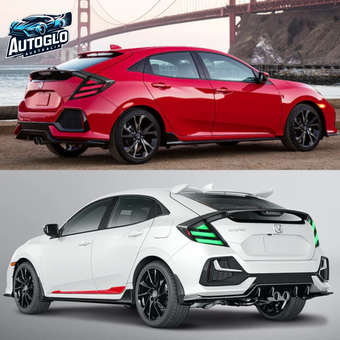 Autoglo Australia Honda Civic Hatchback 10th Gen RGB Tail Lights 2016–2021